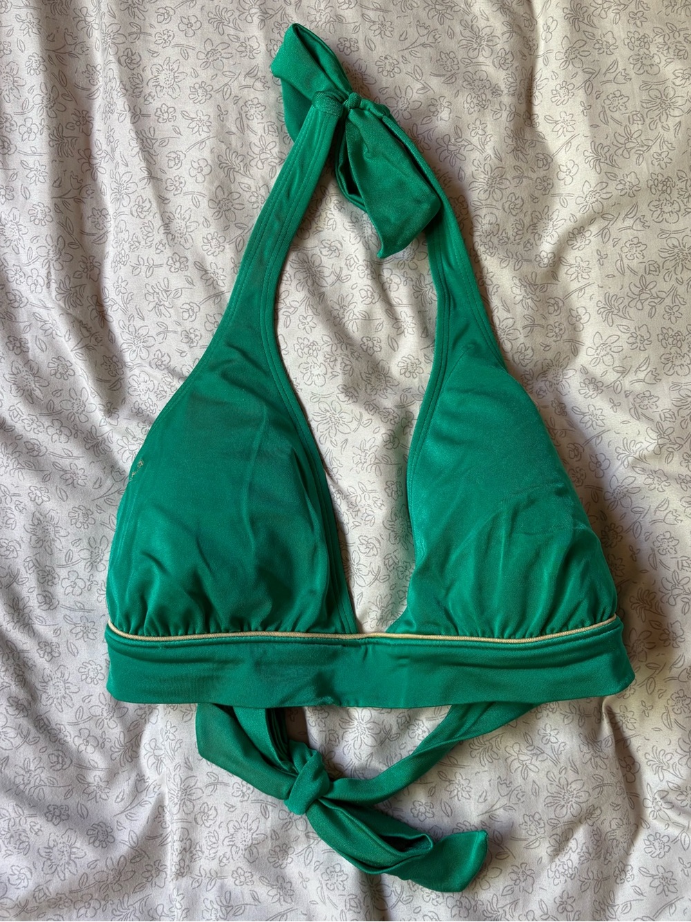 Y2K Vintage 2000s Billabong Green Gold Bikini Top Size Large Surfer Beachy